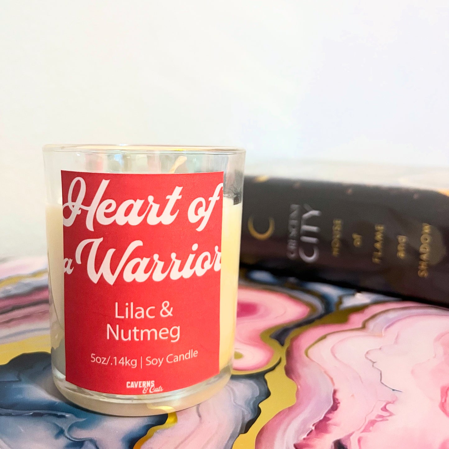 Heart of a Warrior Soy Candle; Lilac & Nutmeg