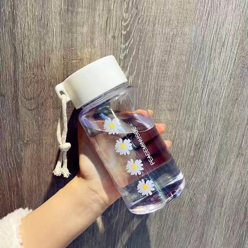 Transparent Daisy Water Bottle