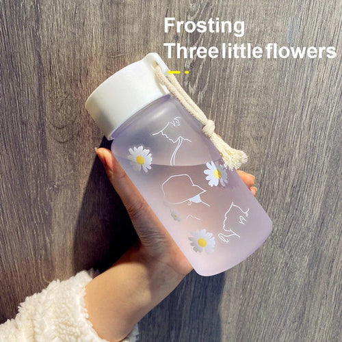 Transparent Daisy Water Bottle