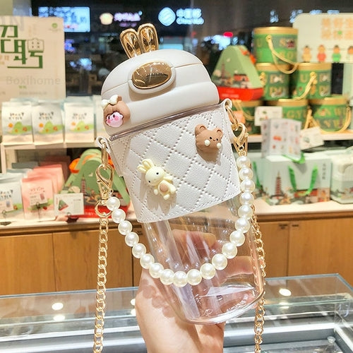 Bunny Ear Water Bottle Leather Sleeve