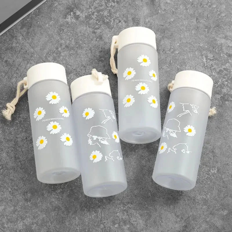 Transparent Daisy Water Bottle