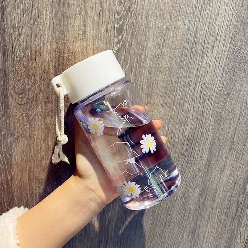 Transparent Daisy Water Bottle