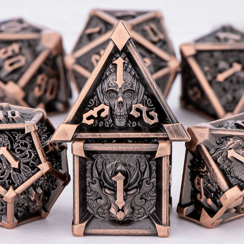 Skull & Dragon 7pc Metal Dice Set