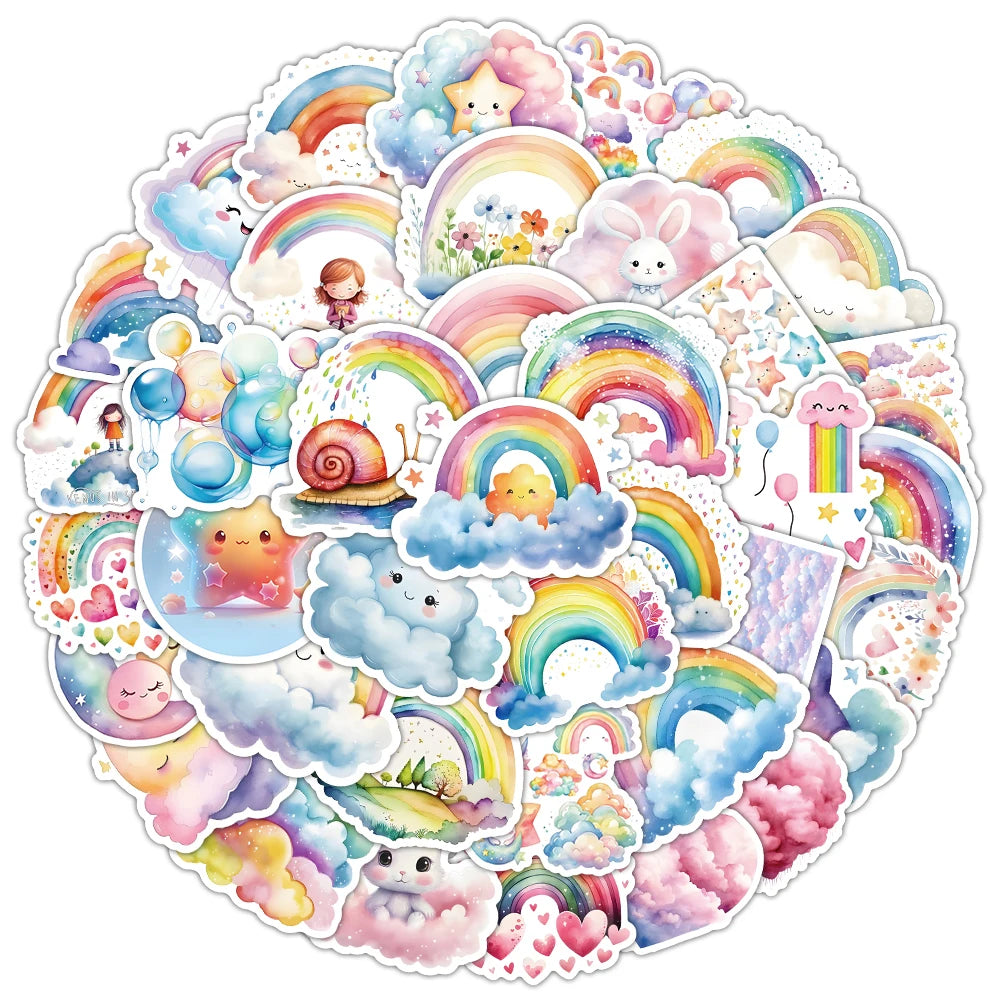 Kawaii Rainbow Cloud Star Stickers