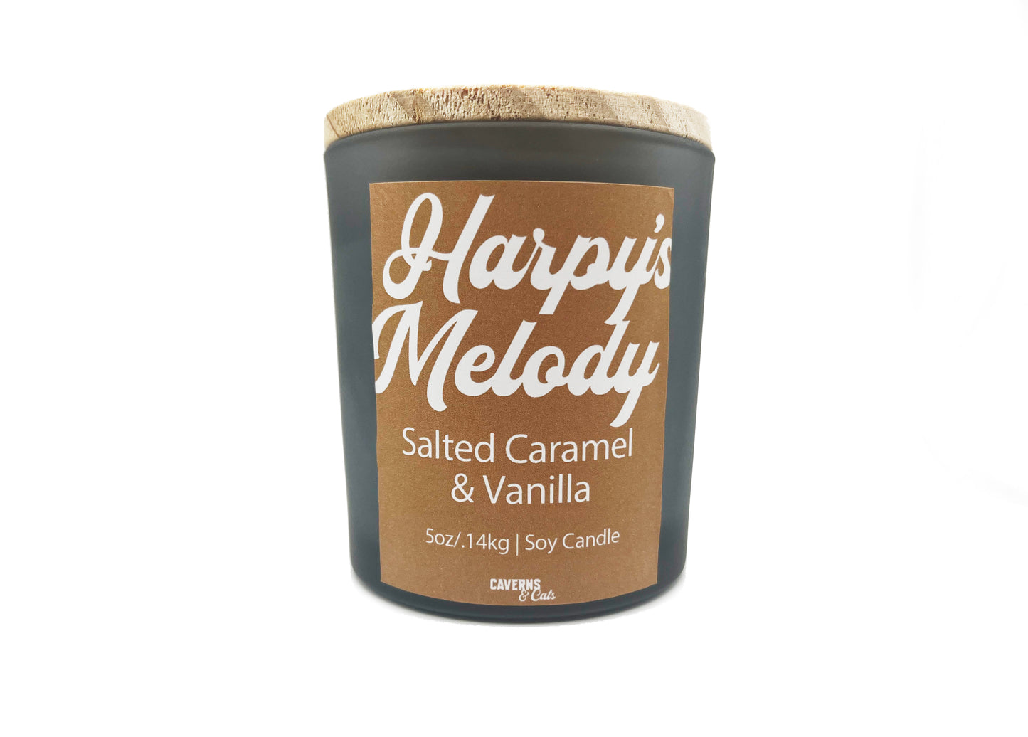 Harpy's Melody Soy Candle; Salted Caramel & Vanilla Scent