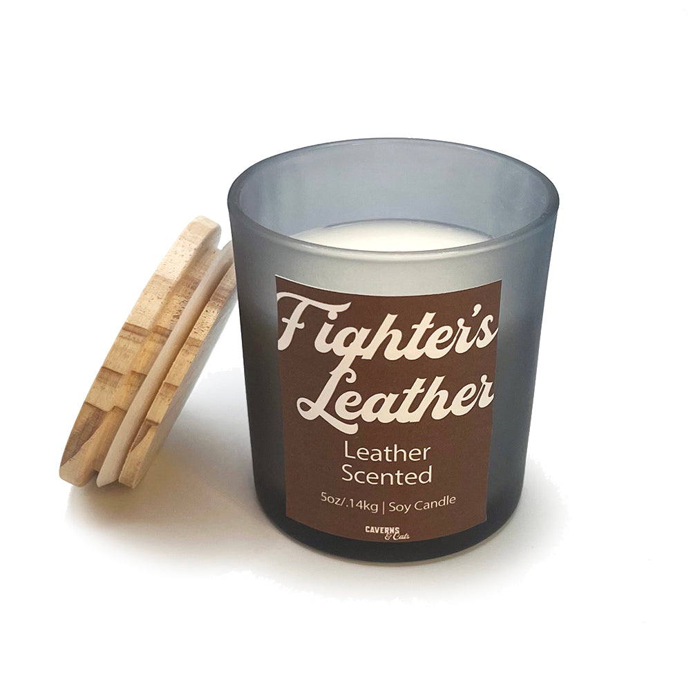 Fighter's Leather Soy Candle, Leather Scented