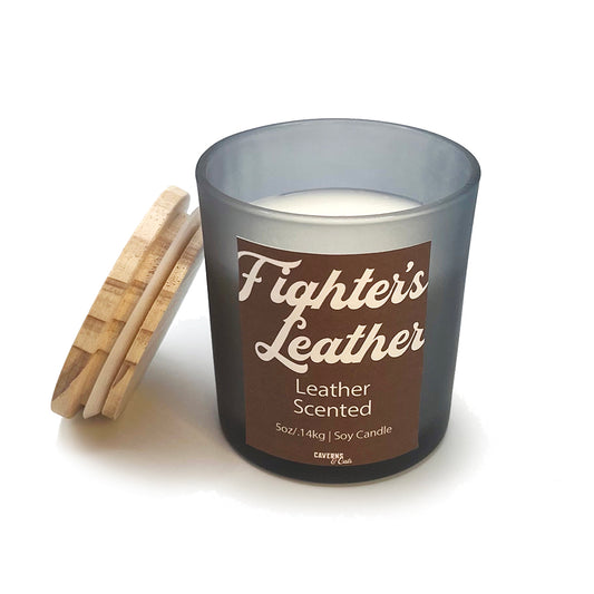 Fighter's Leather Soy Candle, Leather Scented