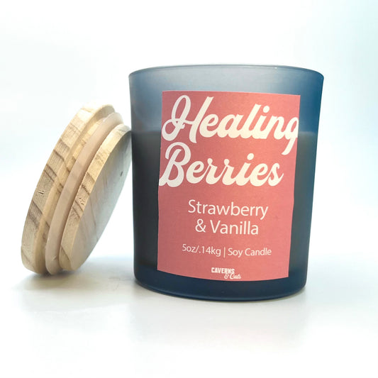 Healing Berries Scented Candle; Strawberry Vanilla Scent